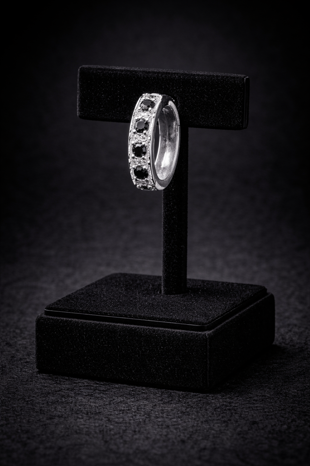 Mens Huggie Hoop Earring Black Cubic Zirconia Sterling Silver Gents 925 Hallmark