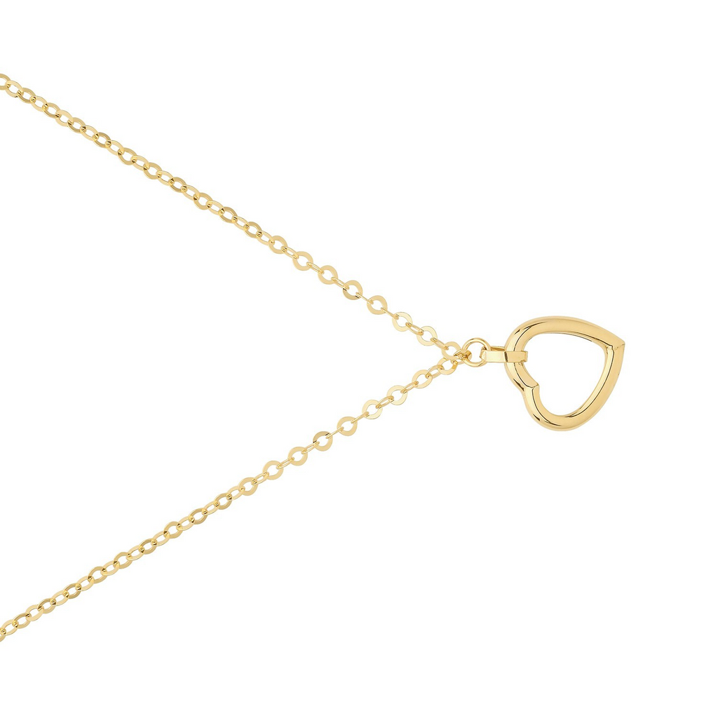 Heart Necklace and Bracelet Set 9ct Yellow Gold 375 Hallmarked British Made