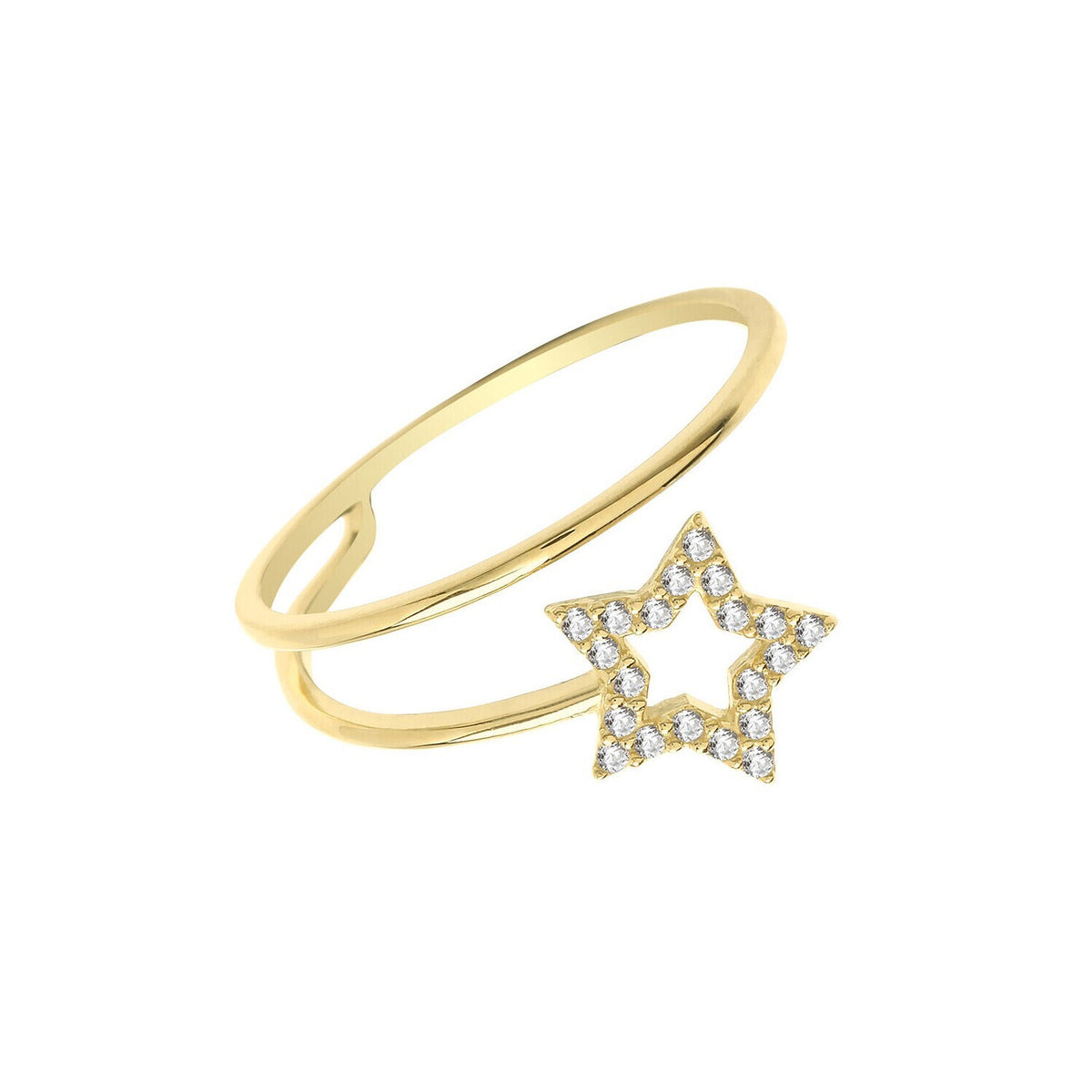 Star Wrap Ring 9ct Yellow Gold Hallmarked Sizes J - S British Made