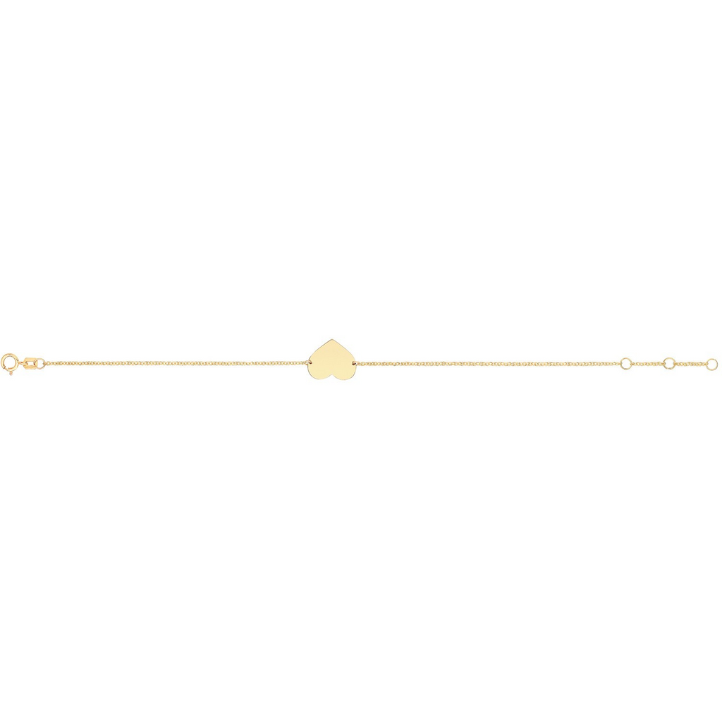Ladies Adjustable Heart Bracelet 9ct Yellow Gold 375 Hallmarked British Made