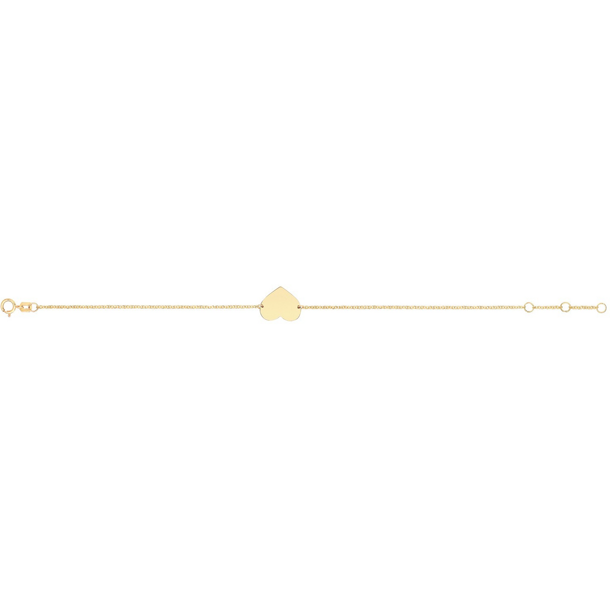 Ladies Adjustable Heart Bracelet 9ct Yellow Gold 375 Hallmarked British Made