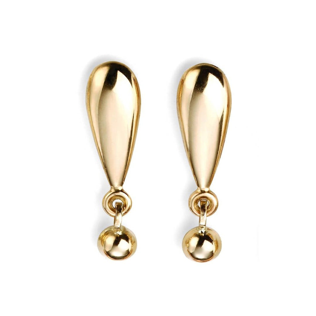 Plain Teardrop Earrings 9ct Yellow Gold 375 Hallmarked British Made Brand New