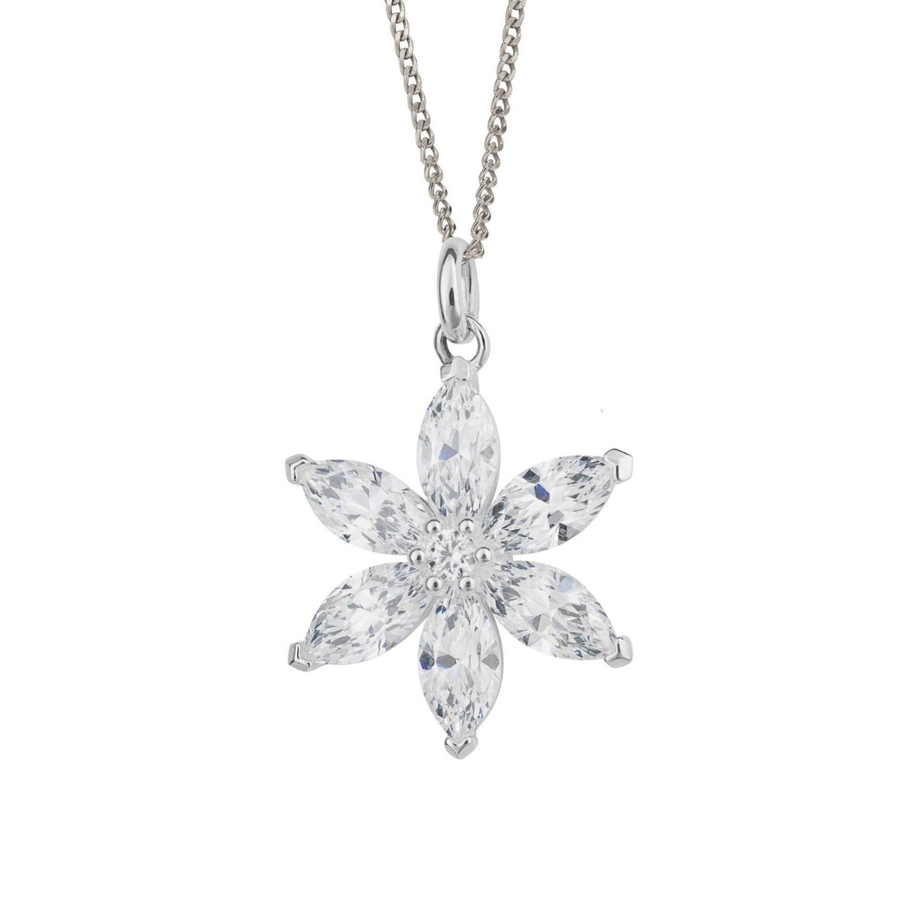 Floral Gemstone Pendant Sterling Silver 925 Hallmarked All Chain Lengths