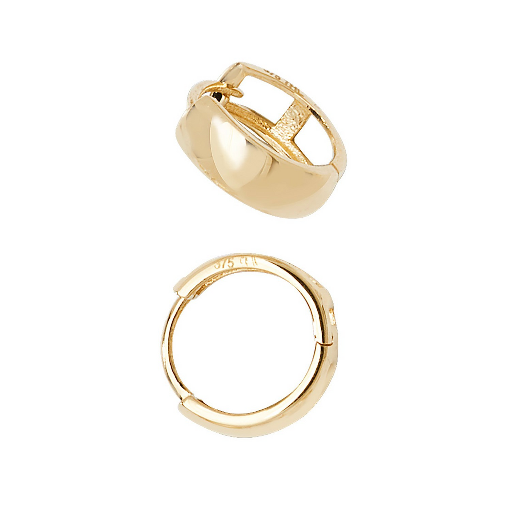9ct Yellow Gold Chunky Hoop Earrings British Made 375 Hallmarked Brand New Boxed