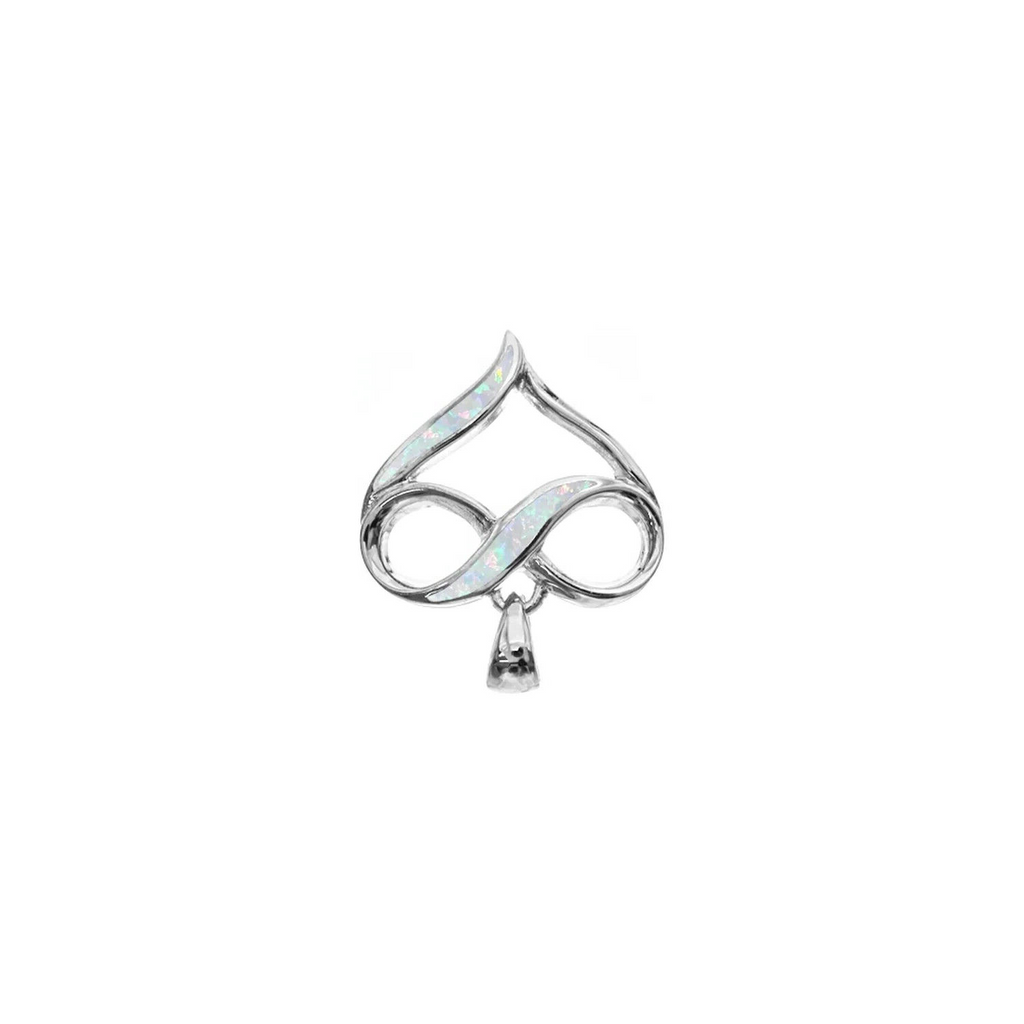 Infinity Heart Opal Pendant Sterling Silver 925 Hallmarked All Chain Lengths