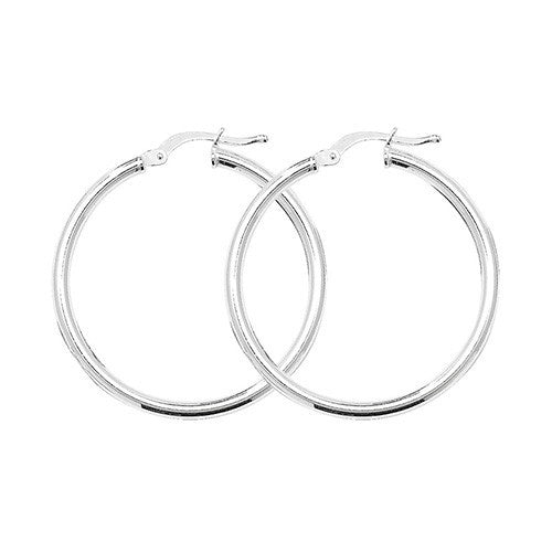 Plain Sterling Silver Hoop Earrings 925 Hallmarked 25mm - 60mm Diameter