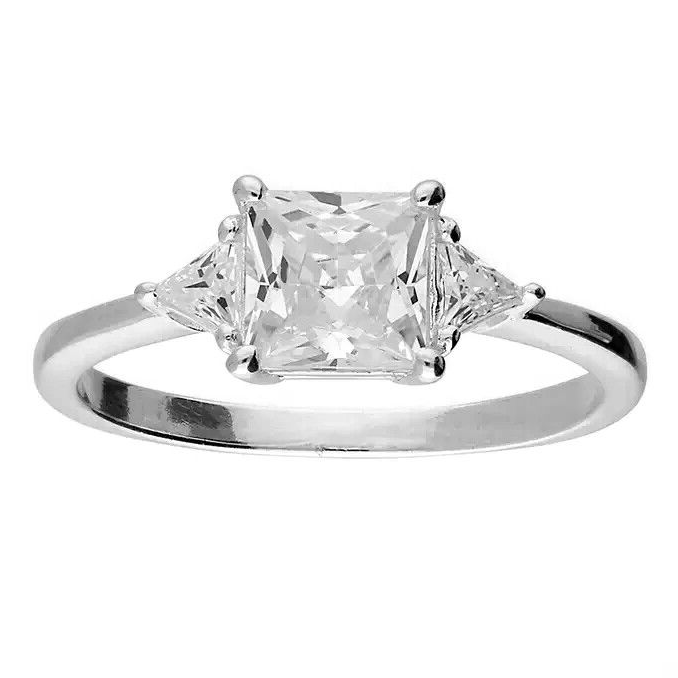 Cushion Cluster Ring Sterling Silver 925 Hallmark British Made Size L - Q