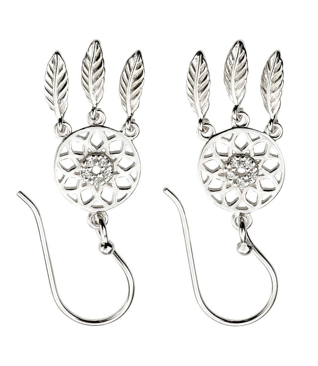 Leaf Dream Catcher Earrings Solid Sterling Silver 925 Hallmarked Brand New Boxed
