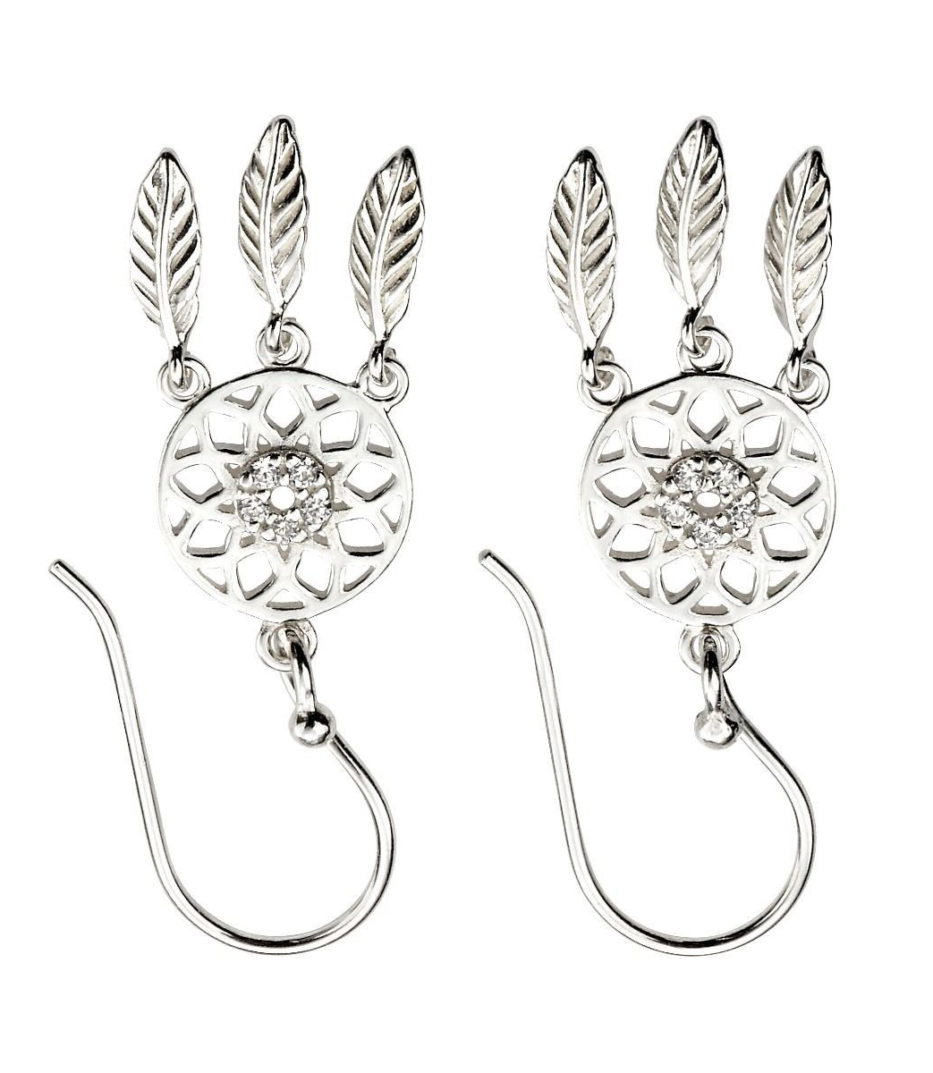 Leaf Dream Catcher Earrings Solid Sterling Silver 925 Hallmarked Brand New Boxed