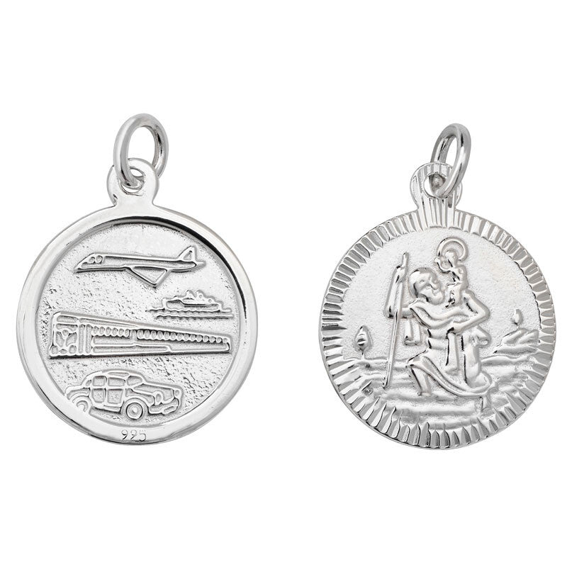 Small St Christopher Pendant Sterling Silver 925 Hallmarked All Chain Lengths