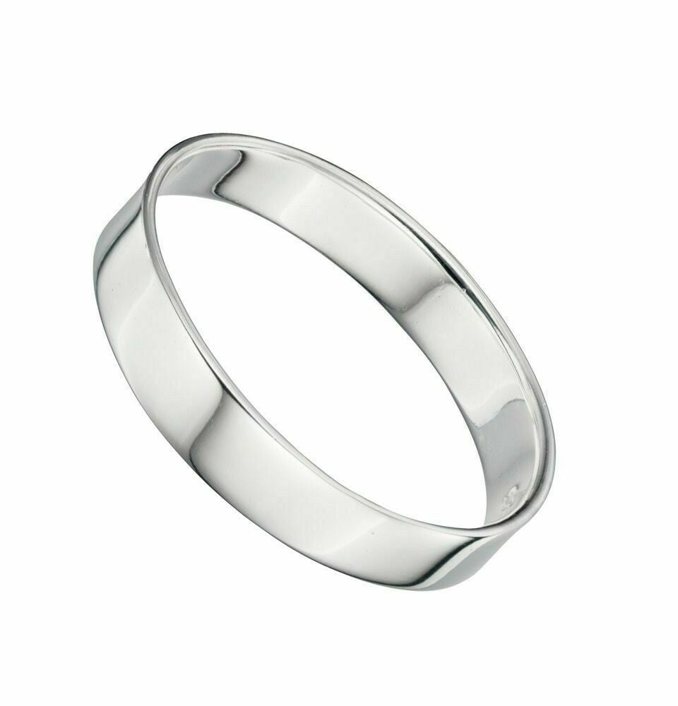 Sterling Silver Square Cut Band Ring 925 Hallmarked Size K - V British Made