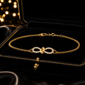 Infinity Natural Diamond 18ct Yellow Gold Bracelet 375 Hallmarked British Made
