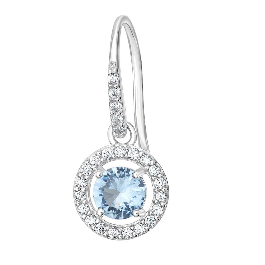 Natural Aquamarine Hoop Earrings Sterling Silver 925 Hallmarked British Made