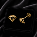 Diamond Stud Earrings 9ct Yellow Gold 375 Hallmarked Brand New Boxed