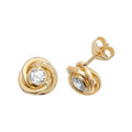 Flush Orbital Stud Earrings 9ct Yellow Gold 375 Hallmarked Brand New Boxed