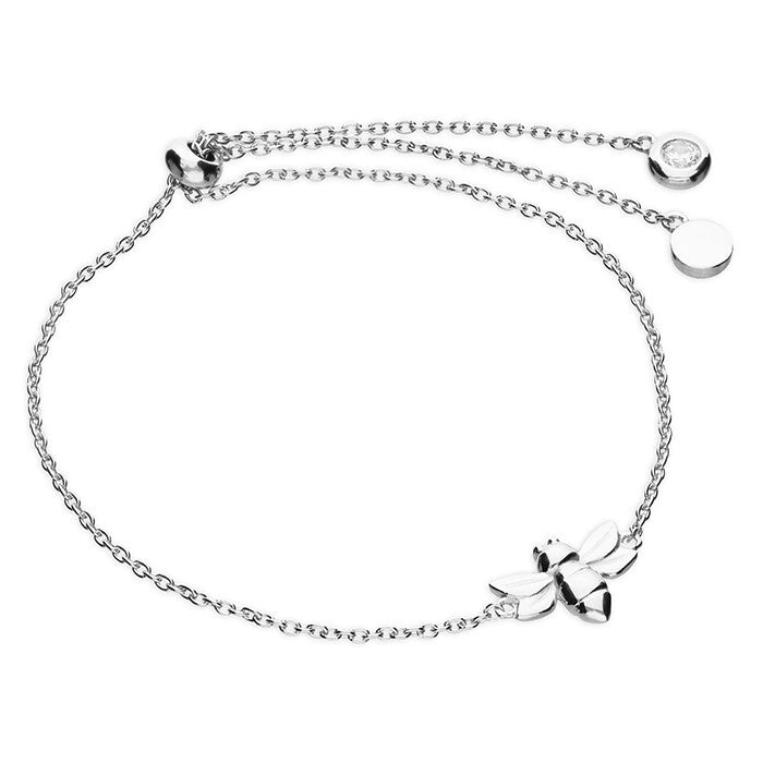 Gemstone Charm Bee Bracelet Solid Sterling Silver 925 Hallmarked British Made
