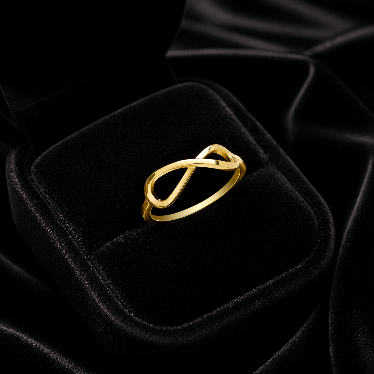 Gold Infinity Ring 9ct Yellow Gold Hallmarked Sizes K - Q British Made