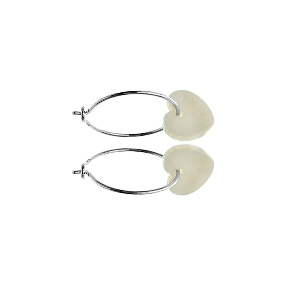 Heart Pearl Hoop Earrings Sterling Silver 925 Hallmarked Brand New Boxed