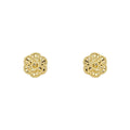 English Rose Stud Earrings 9ct Yellow Gold British Made 375 Hallmarked