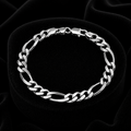 Gents Heavyweight Figaro Bracelet Solid Sterling Silver 925 Hallmarked 22cm