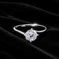 Platinum Solitaire Ring Sterling Silver 925 Hallmarked British Made Size J - S