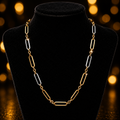 Elongated Necklace 9ct Mixed Gold 375 Hallmarked British Made