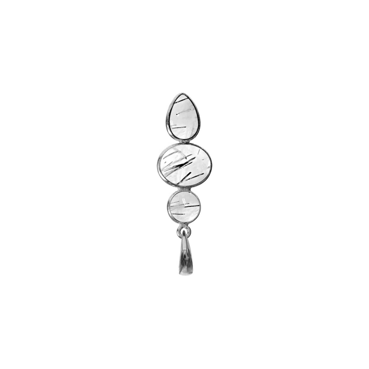 Mixed Shape Quartz Pendant Sterling Silver 925 Hallmarked  All Chain Lengths