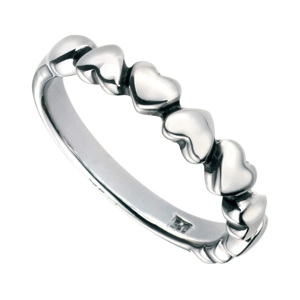 Ladies Oxidised Multi Heart Ring 925 Hallmarked British Made Sizes K - S