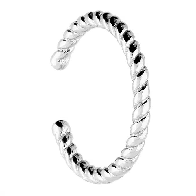 Adjustable Open Twist Ring Sterling Silver 925 Hallmark British Made Size K - Q