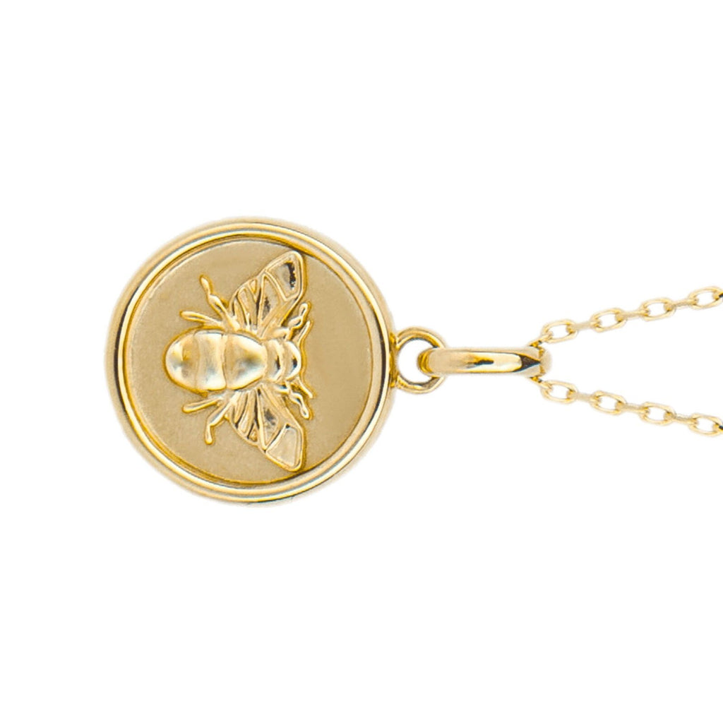 Bee Medalion Pendant 9ct Yellow Gold 375 Hallmarked British Made Brand New Boxed