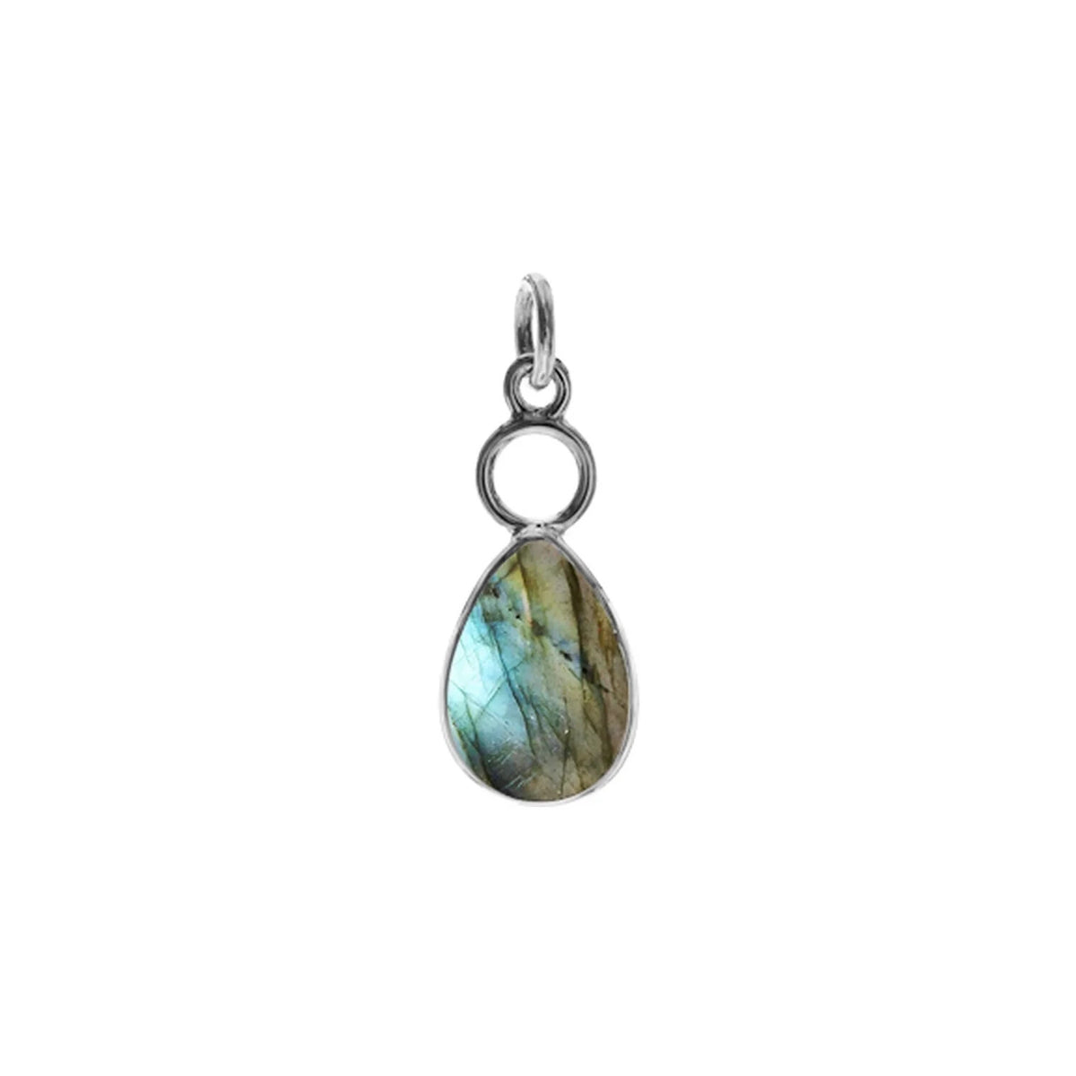 Labradorite Hoop Pendant Sterling Silver Hallmarked All Chain Lengths Brand New