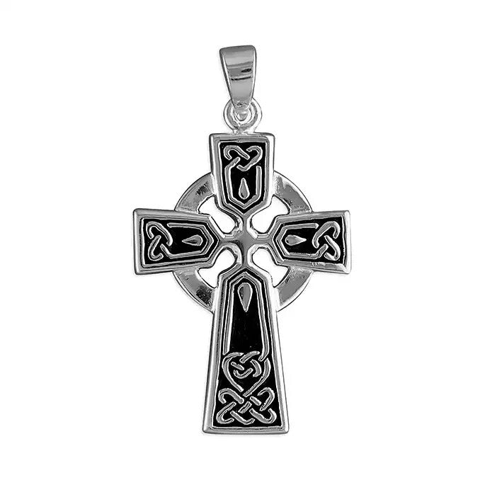 Dark Celtic Cross Sterling Silver 925 Hallmarked British Made All Chain Lengths