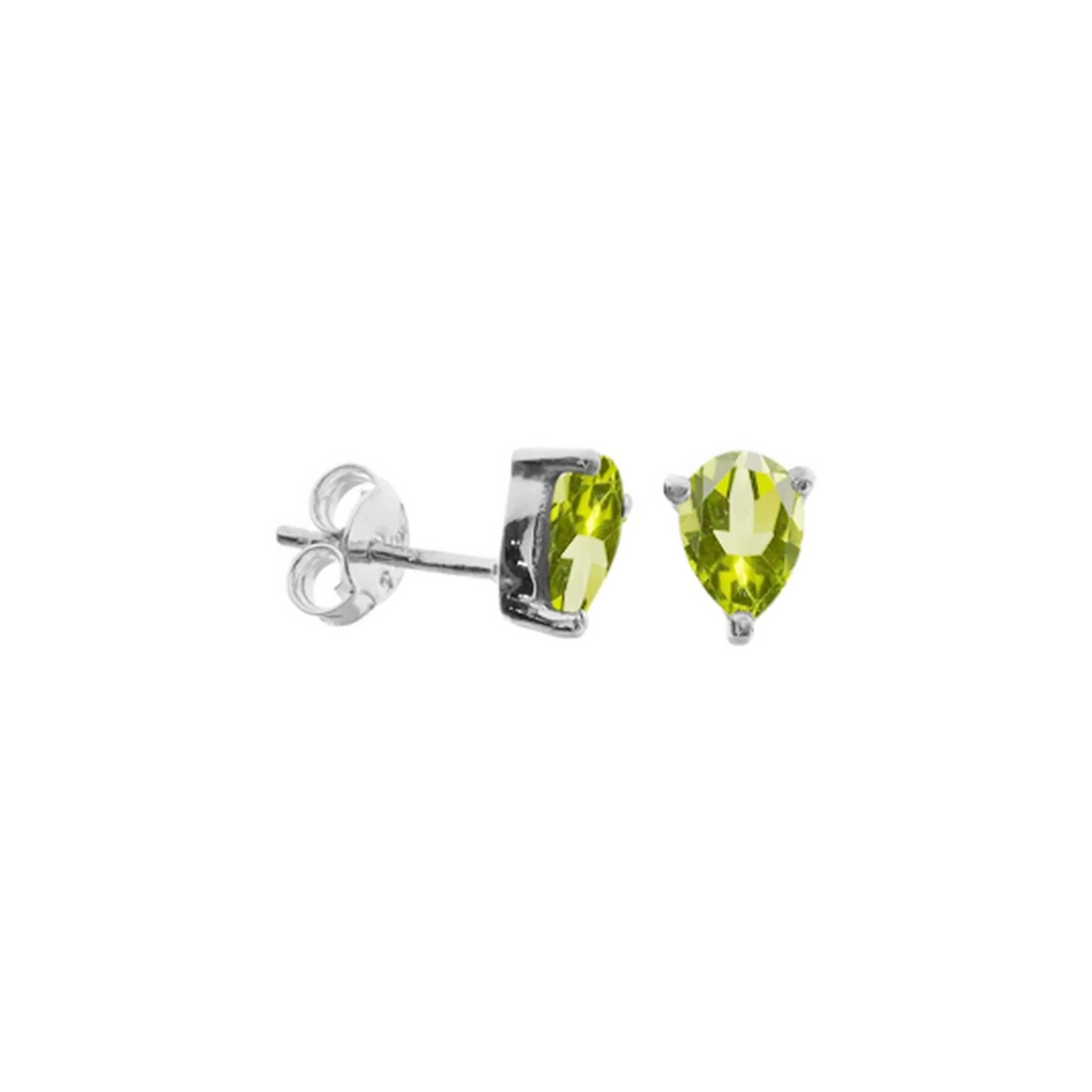 Natural Peridot Teardrop Earrings Sterling Silver 925 Hallmark Brand New Boxed
