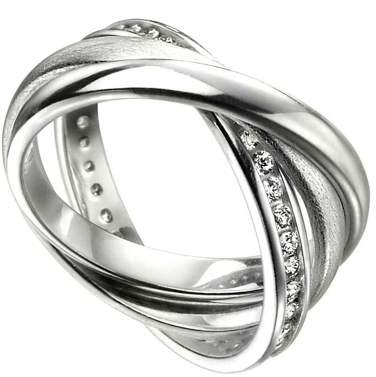 Sterling Silver Russian Wedding Gemstone Ring 925 Hallmarked Size K - S