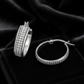9ct White Gold Hinged Statement Hoop Earrings 375 Hallmarked 15 - 30mm Diameter