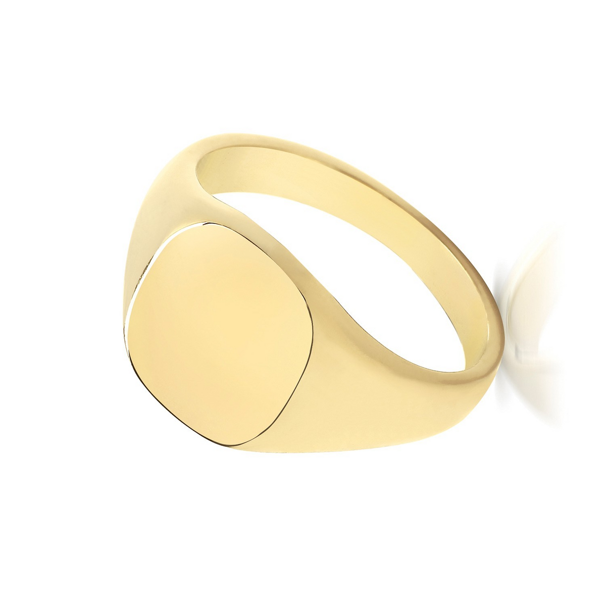 Cushion Mens 9ct Yellow Gold Signet Ring 375 Hallmarked British Made Size L - X