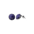 13mm Natural Flush Sapphire Stud Earrings Sterling Silver 925 Hallmark Brand New