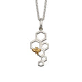Honeycomb Bee Pendant 9ct Yellow Gold Plated Hallmarked All Chain Lengths