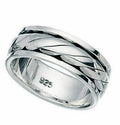 Sterling Silver Gents Ring Twist Design Spinner Hallmarked Size P - Z
