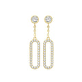 27 Stone Oval Drop Earrings 9ct Yellow Gold 375 Hallmarked Brand New Boxed