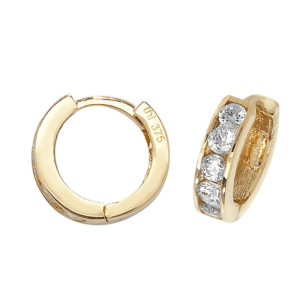 Mens 8mm Huggie Hoop Earring 9ct Yellow Gold Gents 375 Hallmarked Brand New