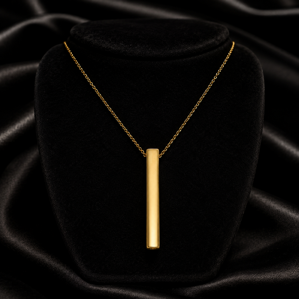 Vertical Bar Necklace 9ct Yellow Gold Hallmarked British Made Brand New Boxed