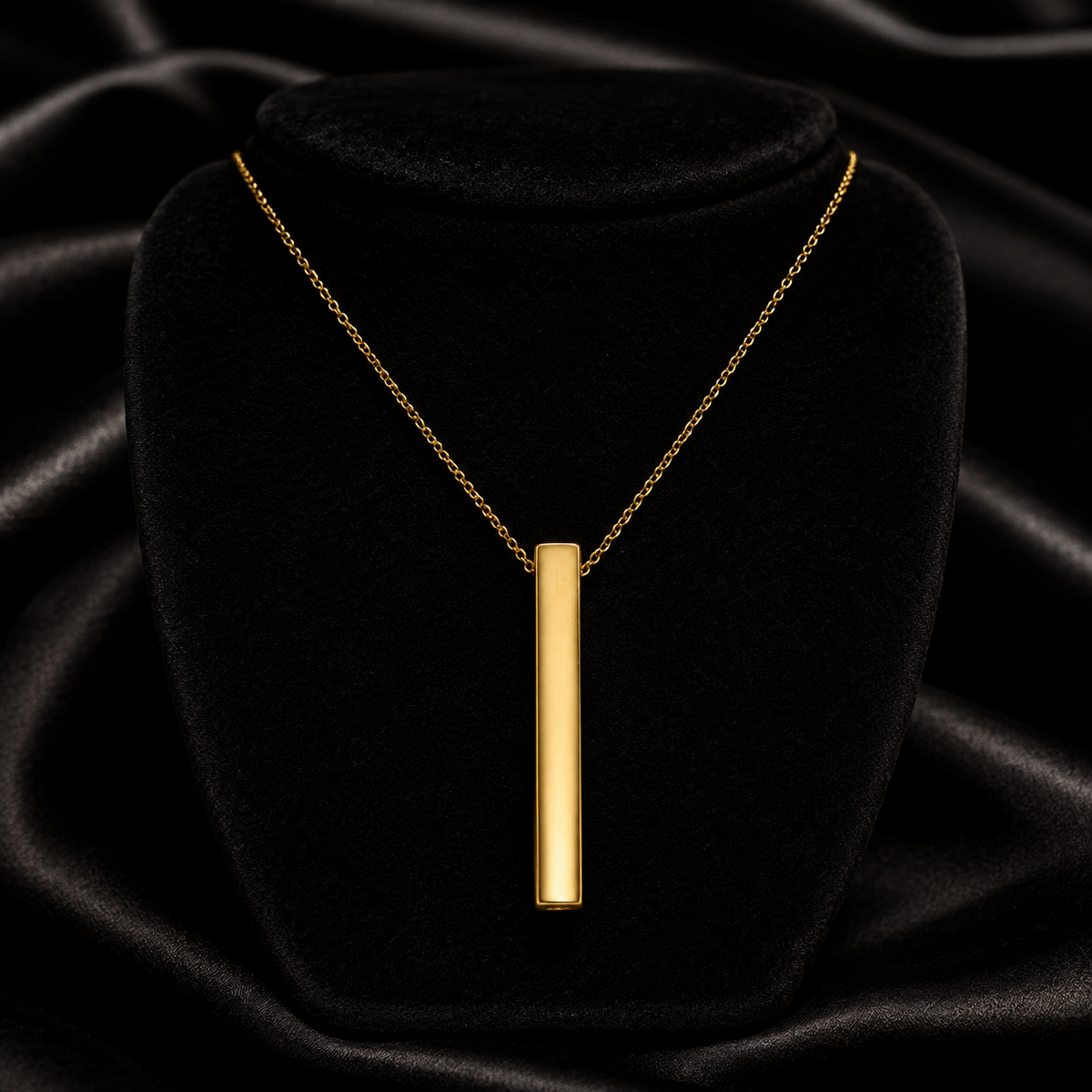 Vertical Bar Necklace 9ct Yellow Gold Hallmarked British Made Brand New Boxed