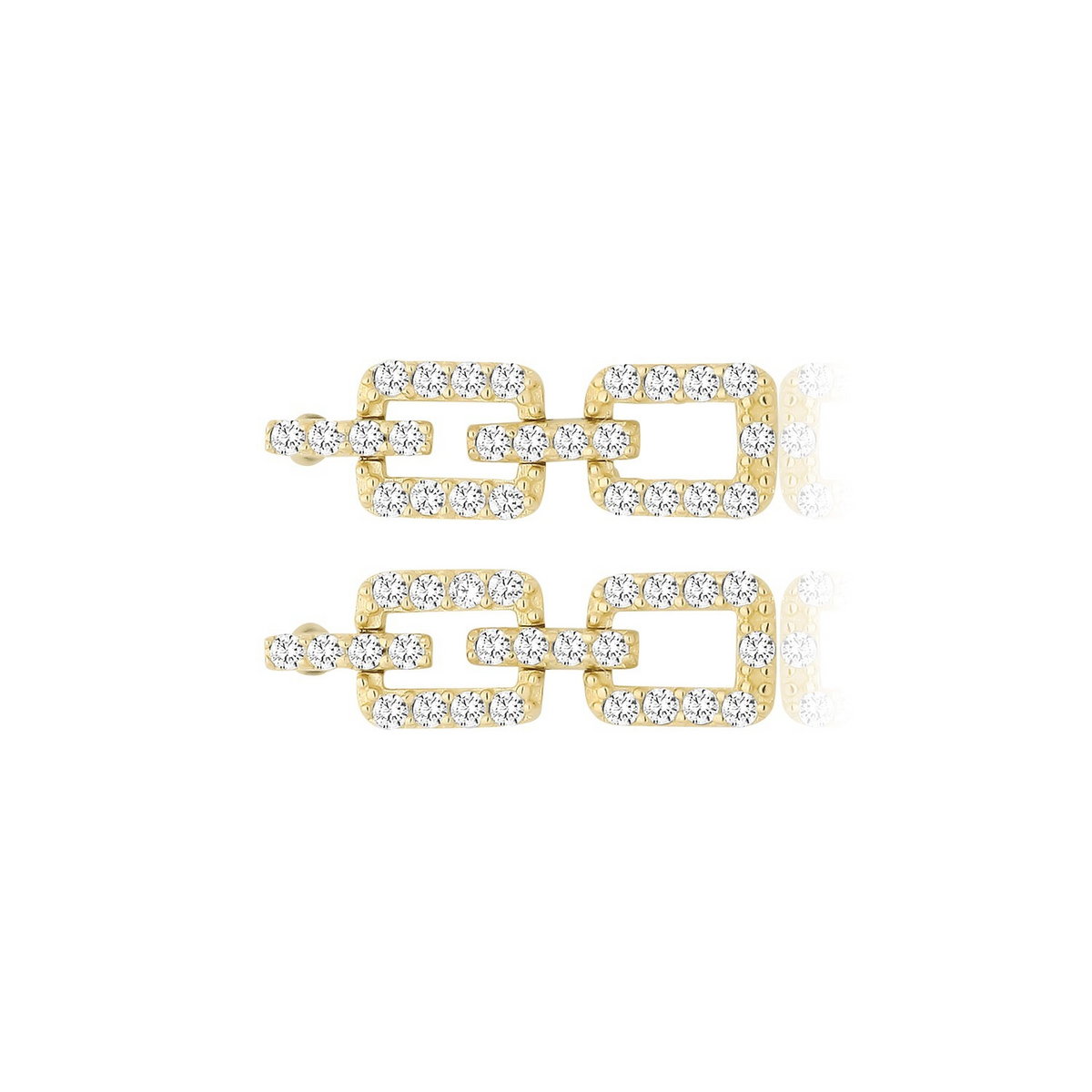 25 Stone Link Drop Earrings 9ct Yellow Gold 375 Hallmarked Brand New