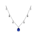 Teardrop Lapis Lazuli Necklace Solid Sterling Silver 925 Hallmarked British Made