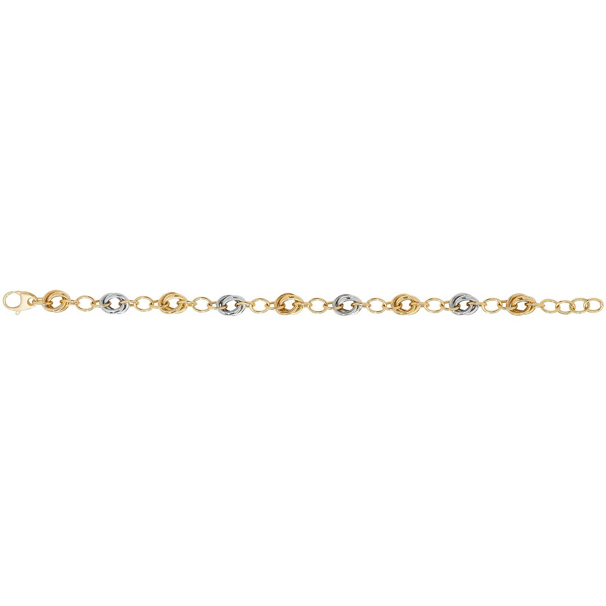 Fancy Oval Link Bracelet 9ct 2 Tone Gold 375 Hallmarked British Made Brand New