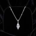 1 Natural Diamond Marquise Cut Necklace 18ct White Gold Hallmarked British Made