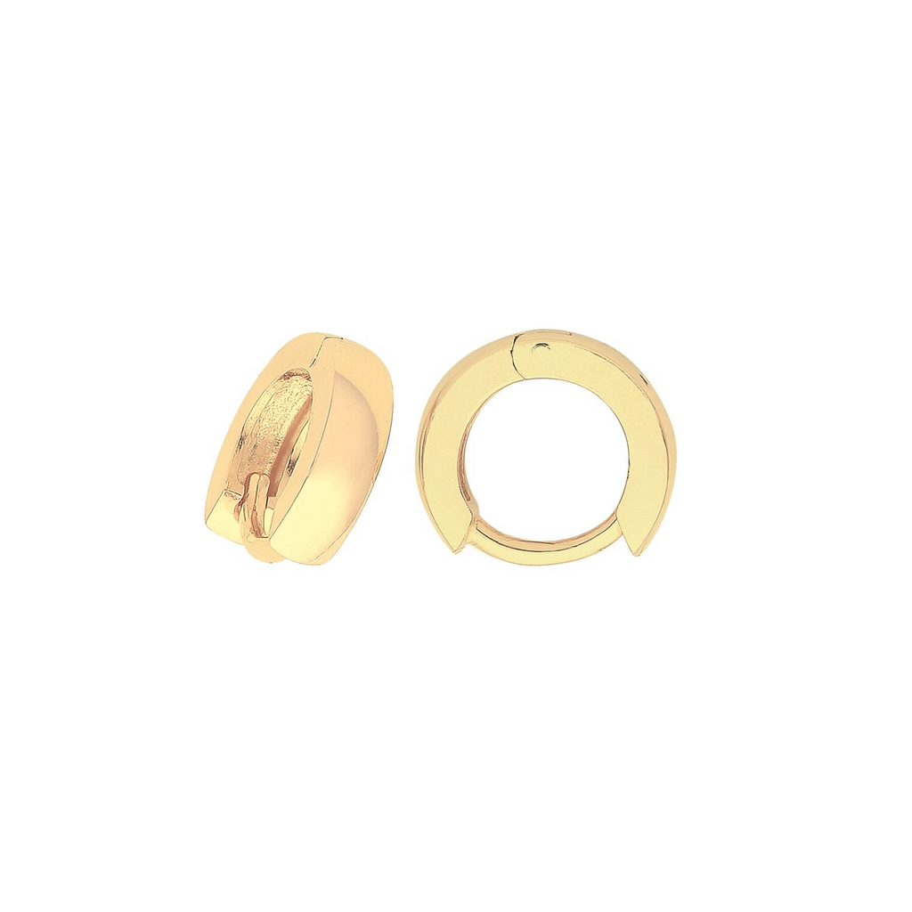 9ct Yellow Gold Chunky Hoop Earrings British Made 375 Hallmarked Brand New Boxed