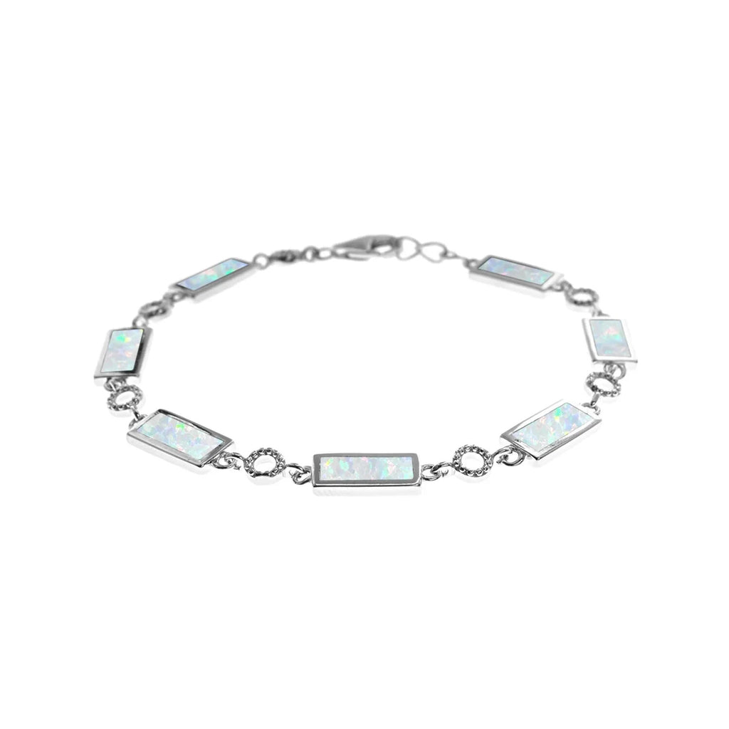 Rectangular Opal Bracelet Sterling Silver 925 Hallmarked Brand New Boxed