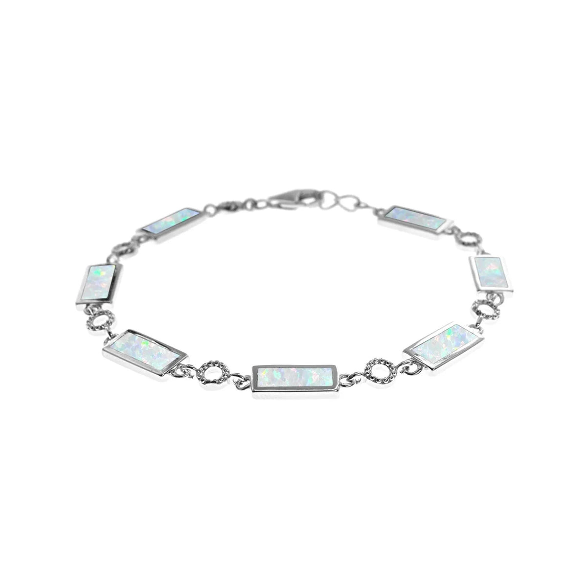 Rectangular Opal Bracelet Sterling Silver 925 Hallmarked Brand New Boxed